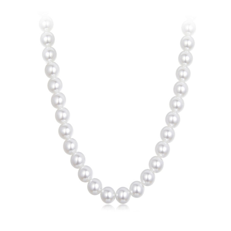 S925 Sterling Silver Platinum-Plated Pearl Necklace