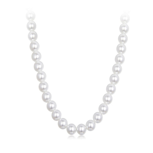 S925 Sterling Silver Platinum-Plated Pearl Necklace