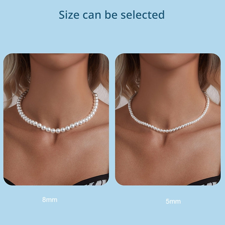 S925 Sterling Silver Platinum-Plated Pearl Necklace