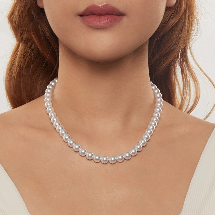 S925 Sterling Silver Platinum-Plated Pearl Necklace